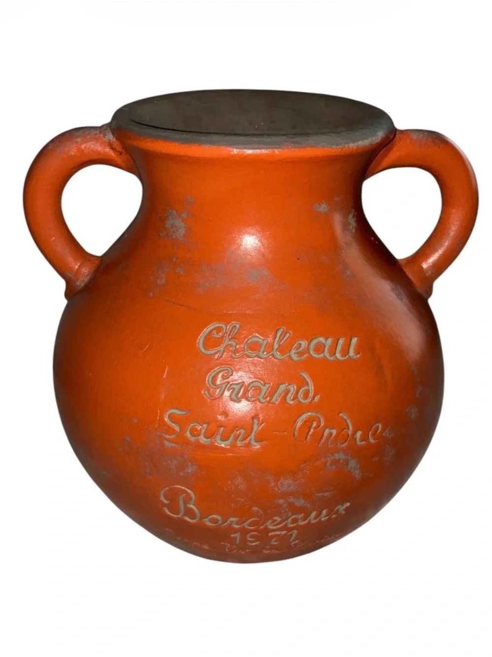 Vintage 1971 Chateau Grand Saint-André Bordeaux wine jug or‎ vase 2 handles